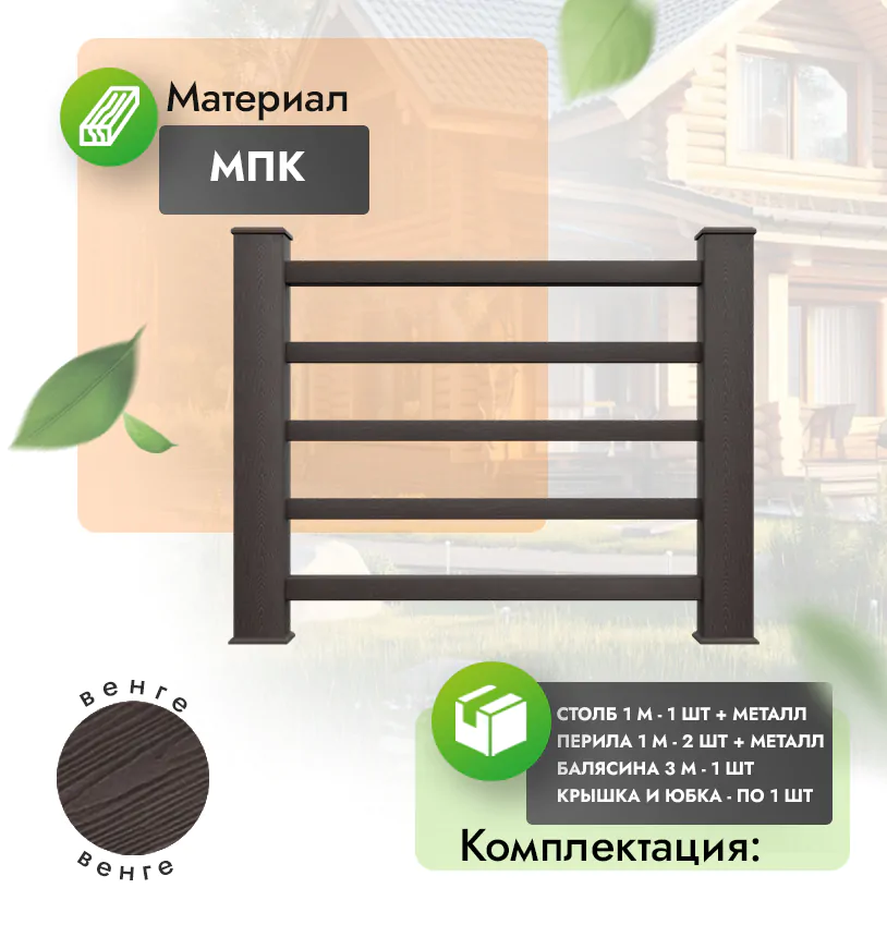 Комплект ограждения Classico (с металлом) - Антрацит
