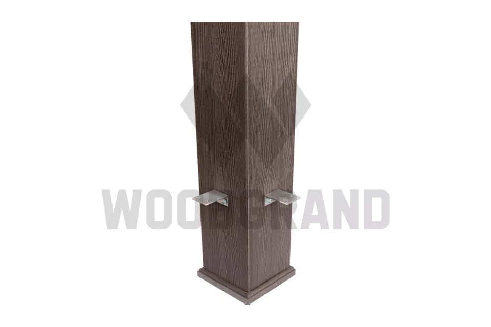 Готовый комплект столба из МПК 120х120 мм (высота 1 метр) - Венге